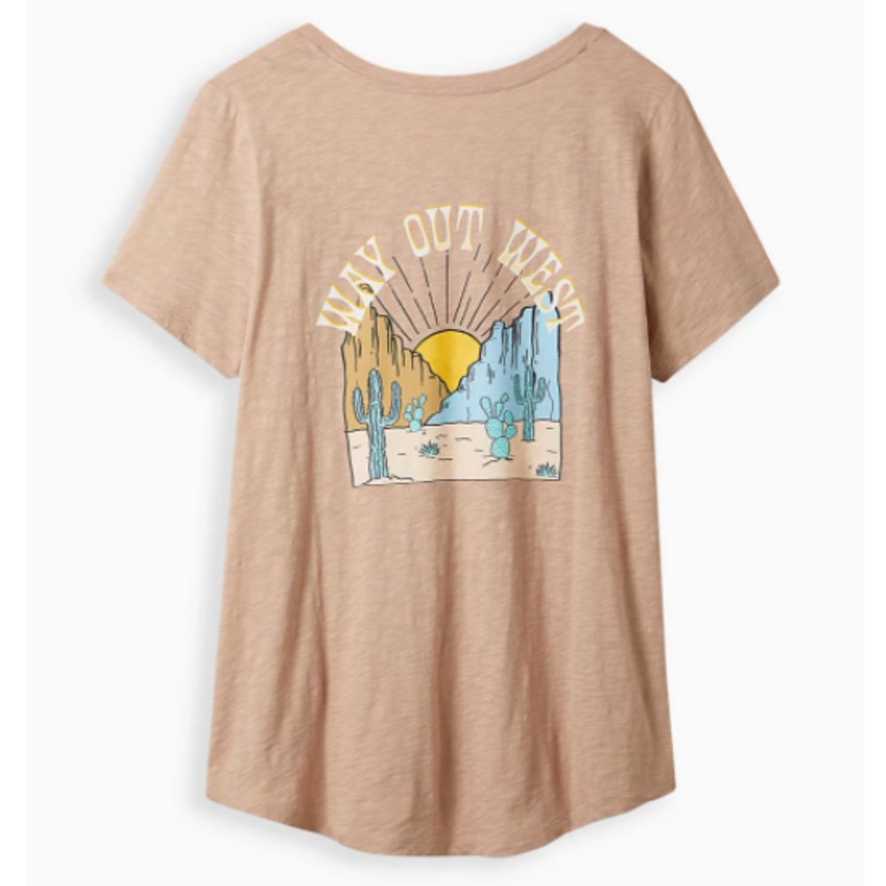 Torrid Pocket Graphic Tee Size L 12 Tan